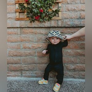 Brixton Phoenix Baby Black Ribbed Bamboo Zipper Romper Size 6-12‎ Months